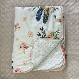 Sahaler Boutique Baby Bedding Feather Floral Blanket Comforter Pink White Arrow